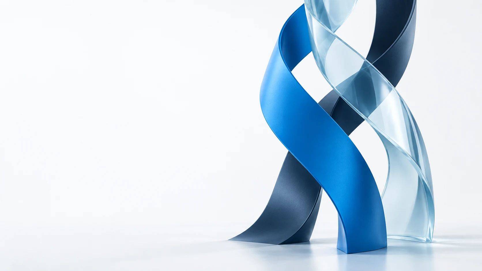 Abstract blue and glass forms representing professional growth